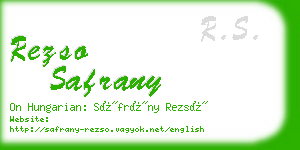 rezso safrany business card